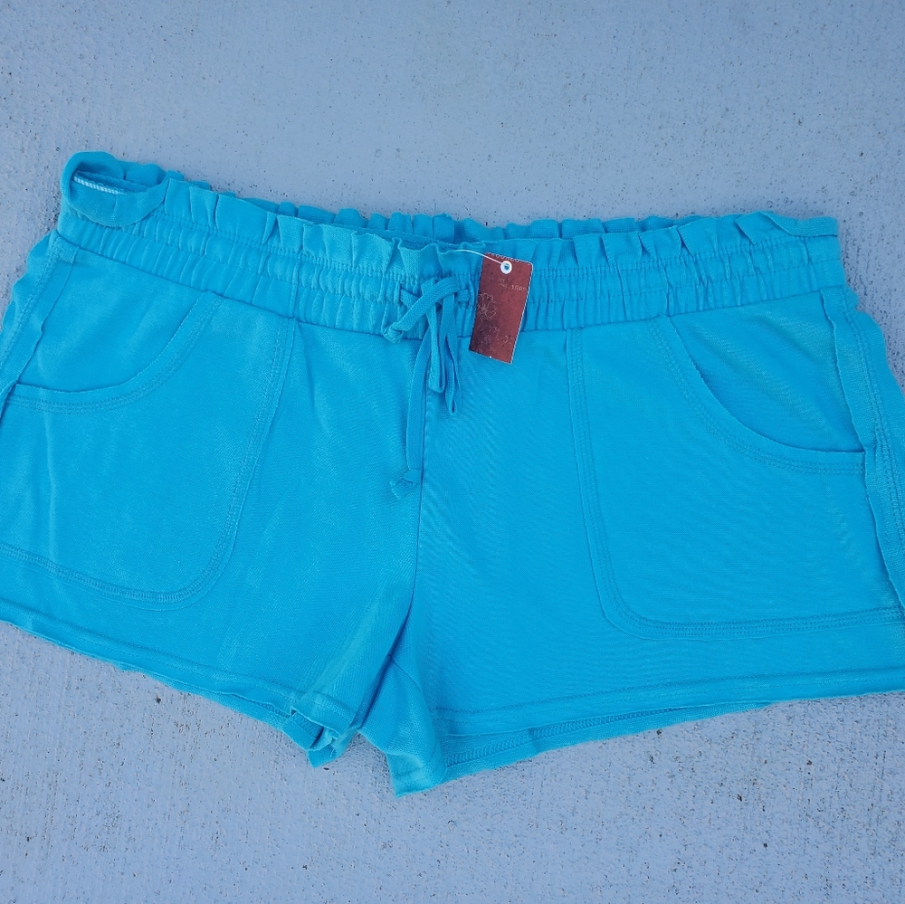NWT Nobody Aqua Short Shorts LG 11/13